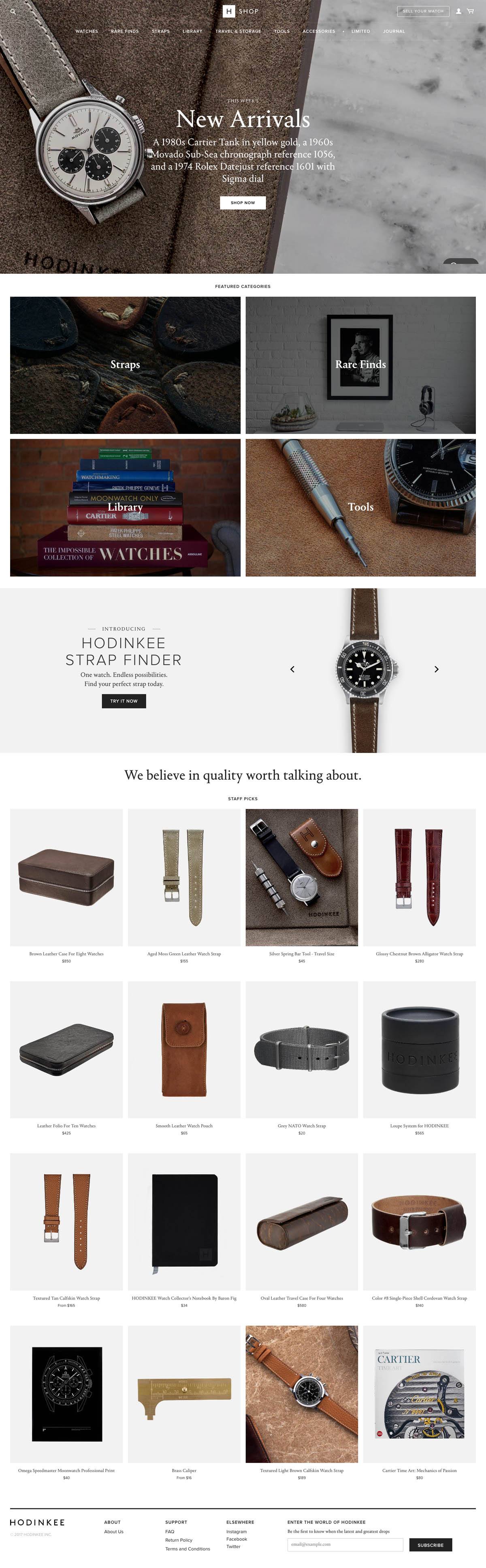 eCommerce website: HODINKEE