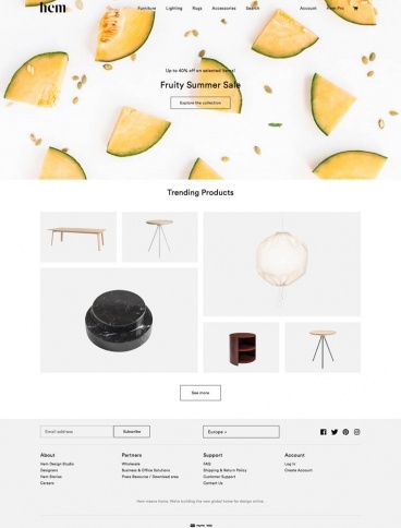 eCommerce website: Hem