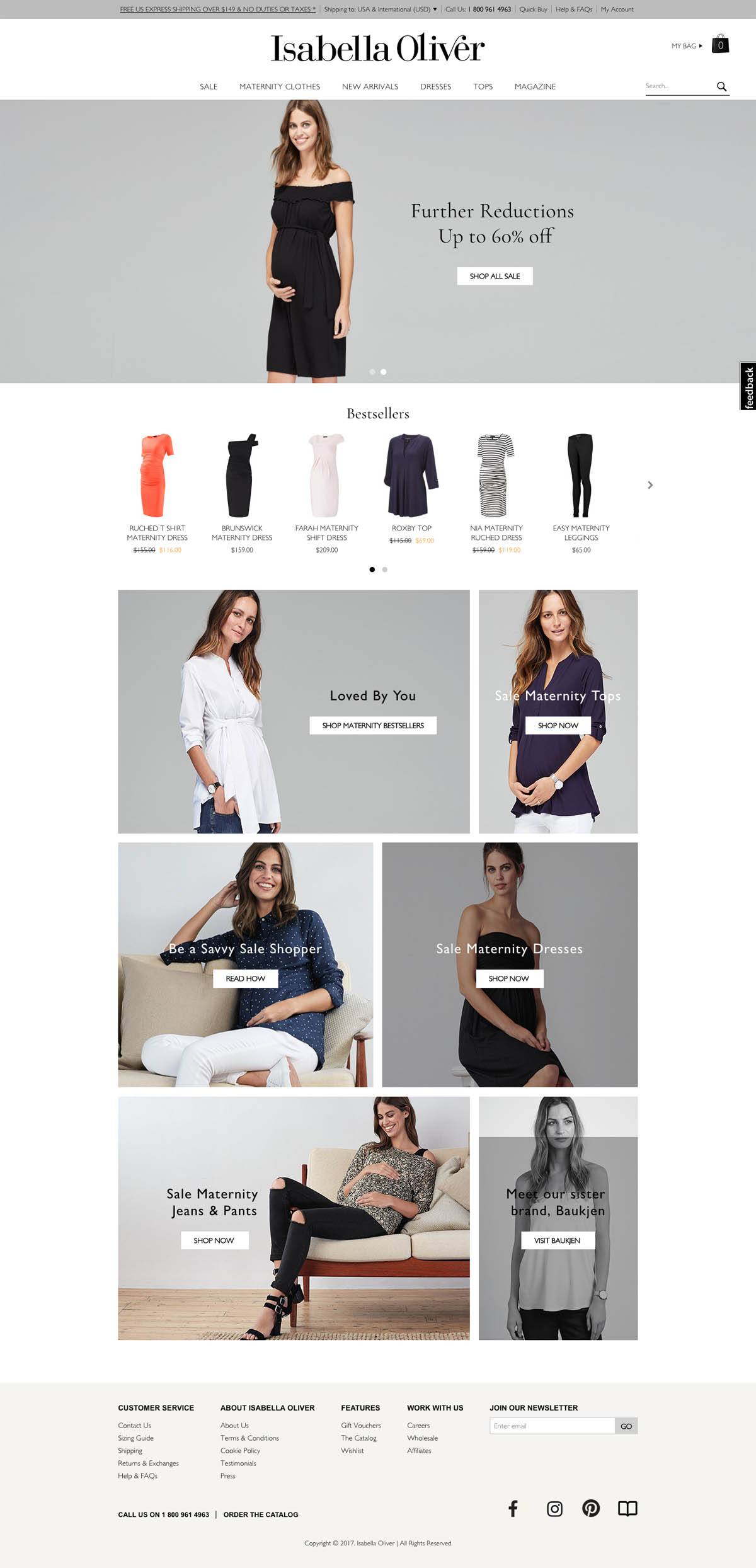 eCommerce website: Isabella Oliver