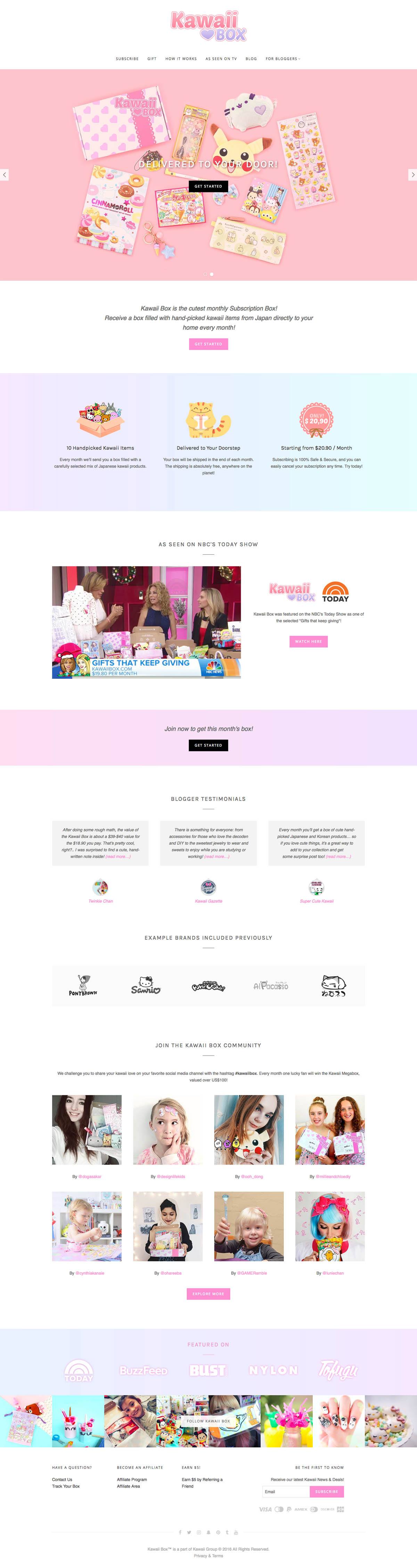 eCommerce website: Kawaii Box
