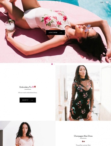 eCommerce website: Love Clothing
