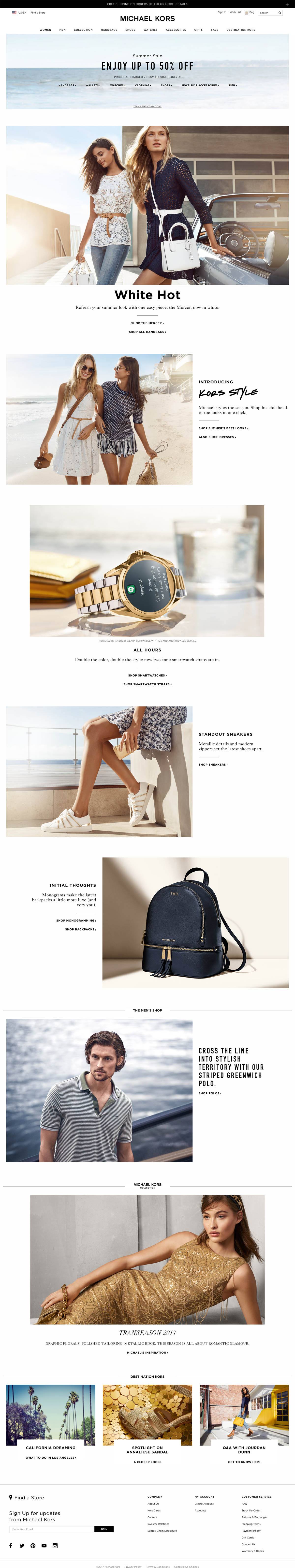 eCommerce website: Michael Kors