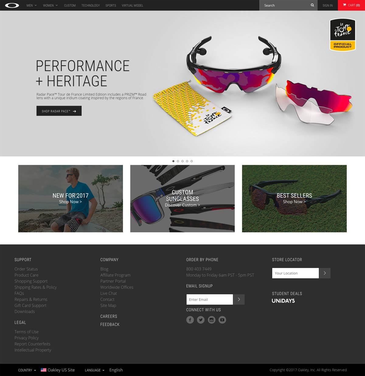 eCommerce website: Oakley