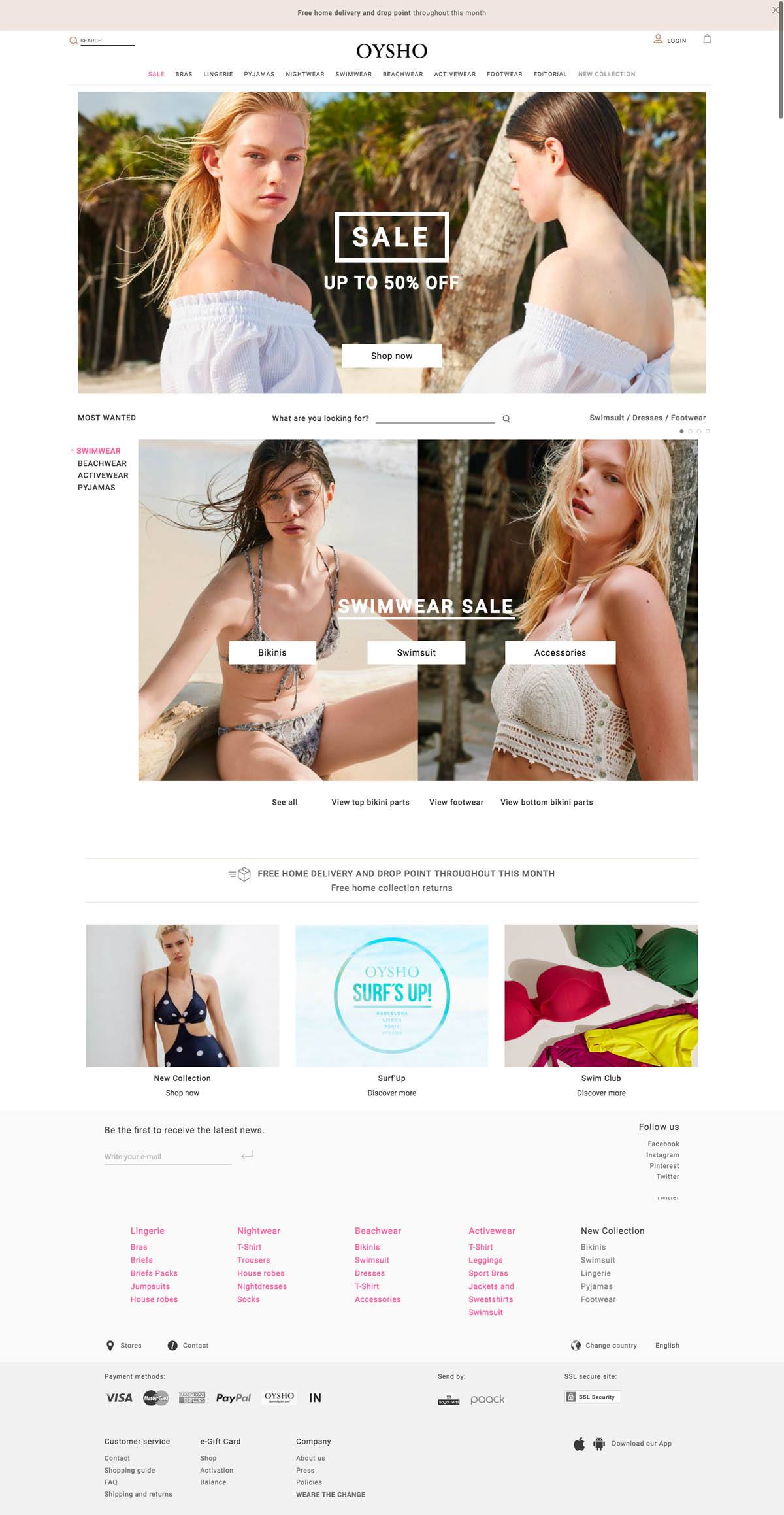 eCommerce website: Oysho