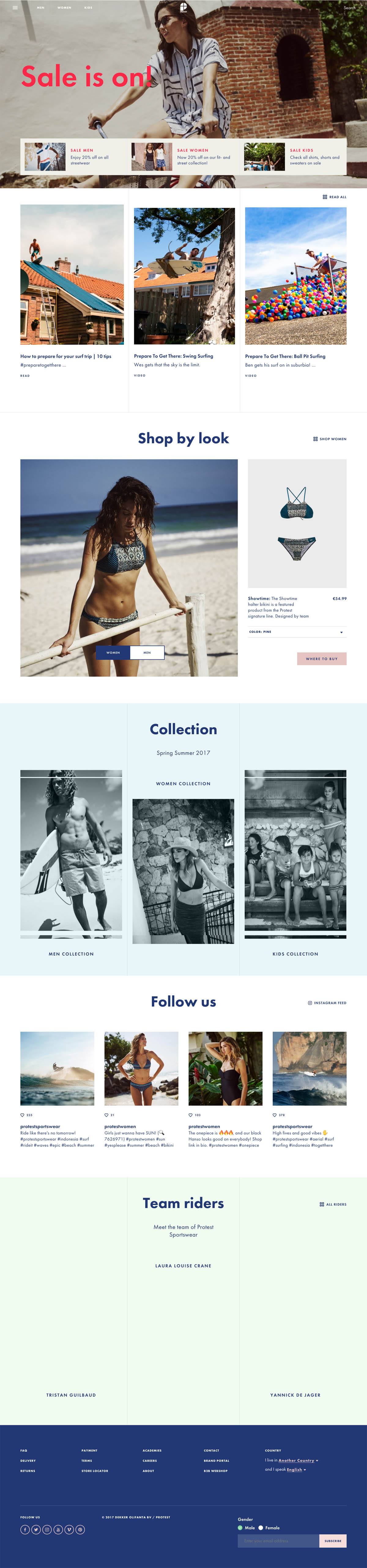 eCommerce website: Protest Boardwear