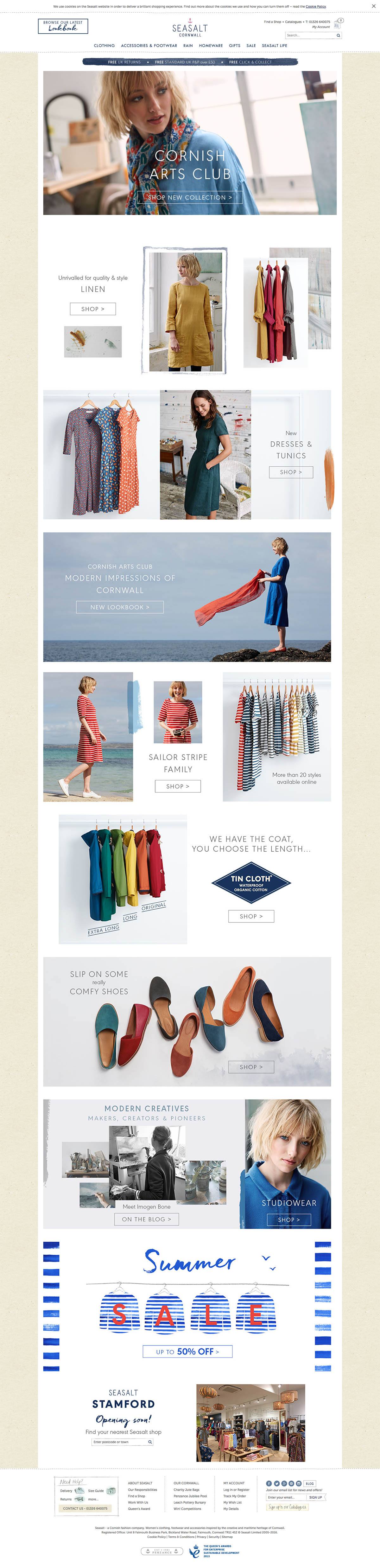 eCommerce website: Seasalt Cornwall