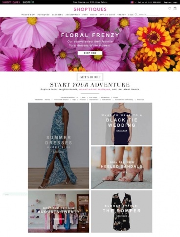 eCommerce website: Shoptiques