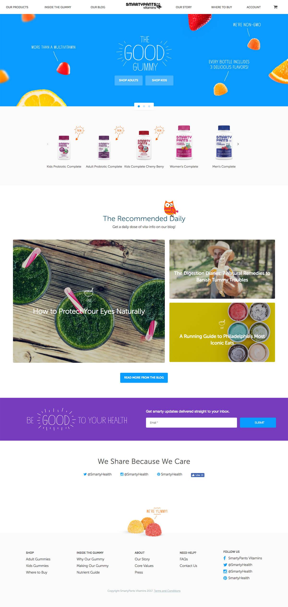 eCommerce website: SmartyPants Vitamins