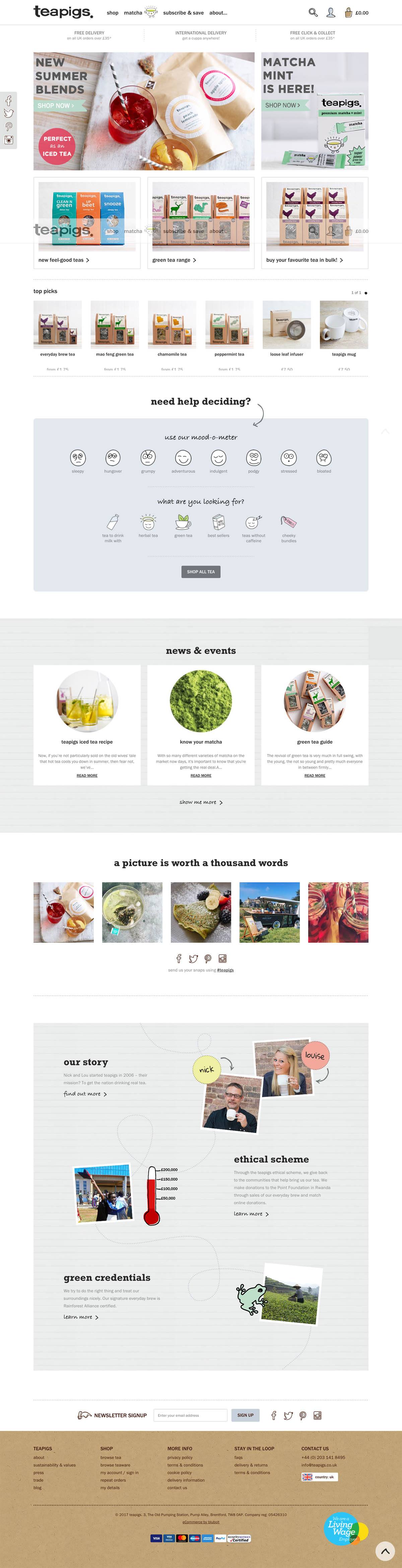 eCommerce website: Teapigs
