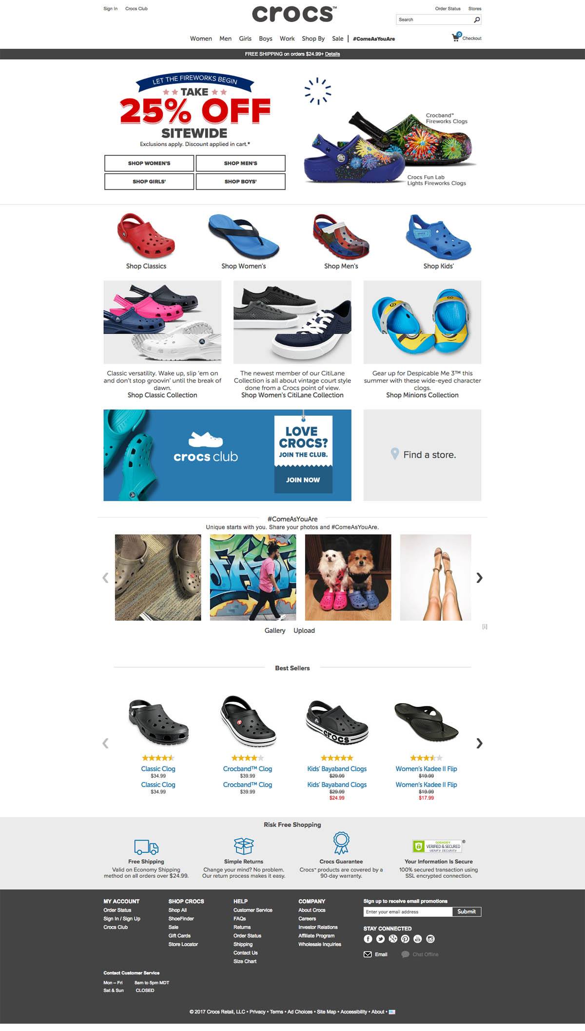 eCommerce website: crocs