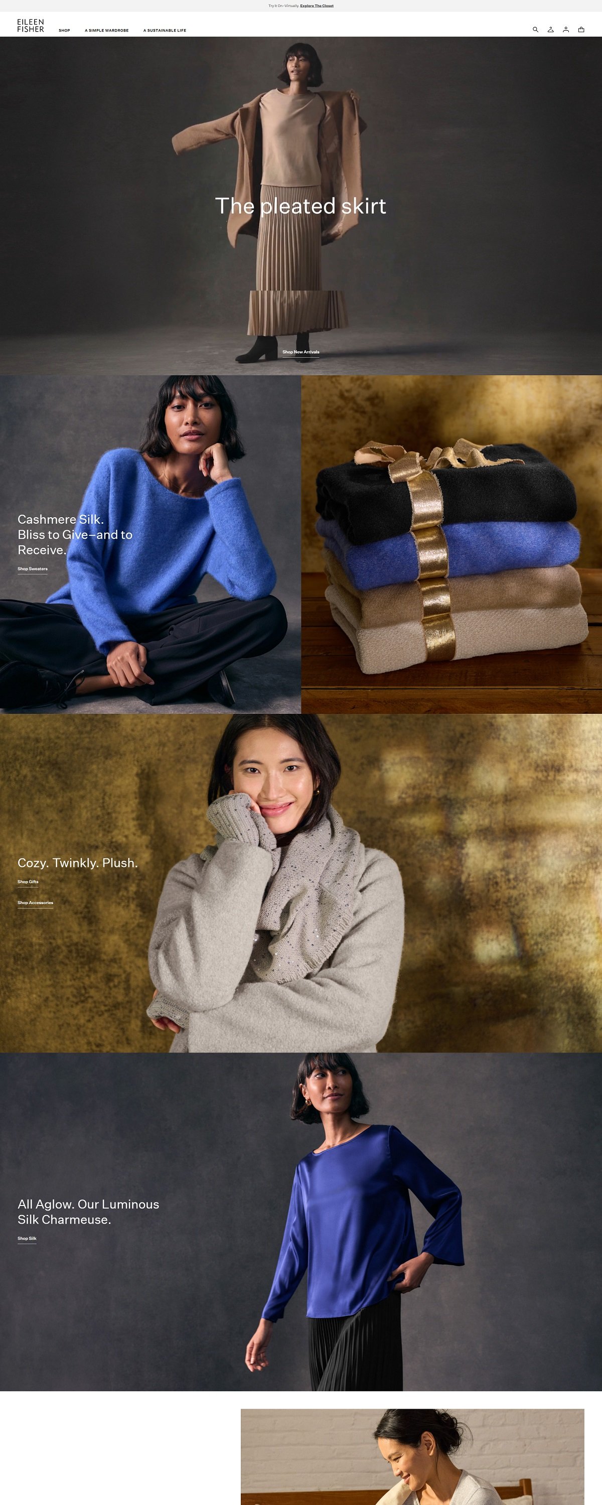 eCommerce website: EILEEN FISHER
