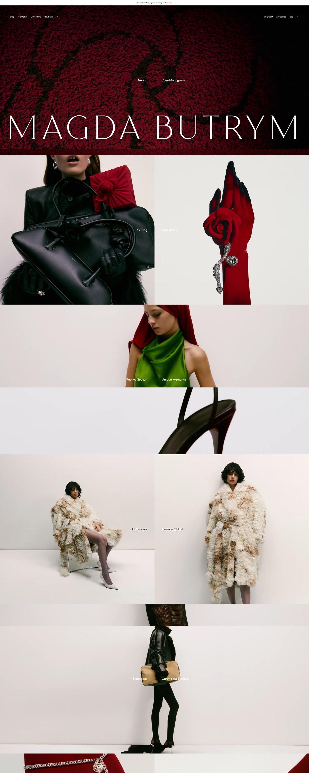 eCommerce website: Magda Butrym