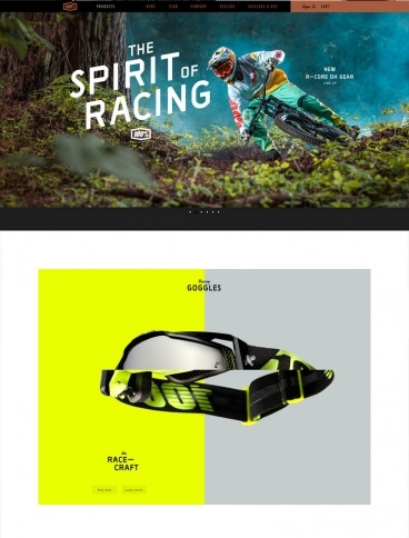 eCommerce website: Ride 100%