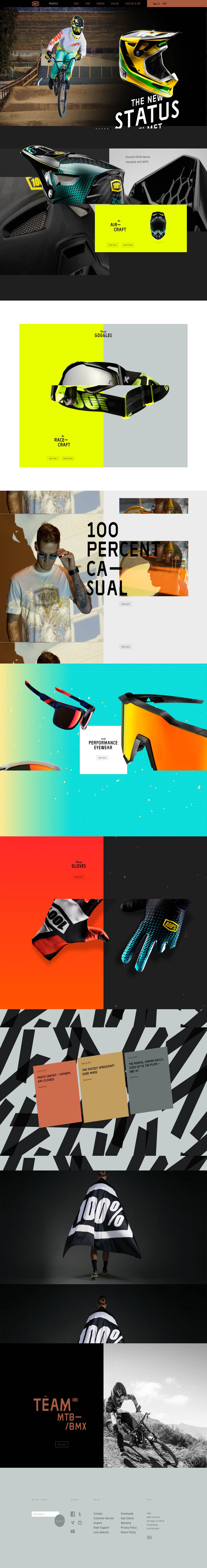 eCommerce website: Ride 100%