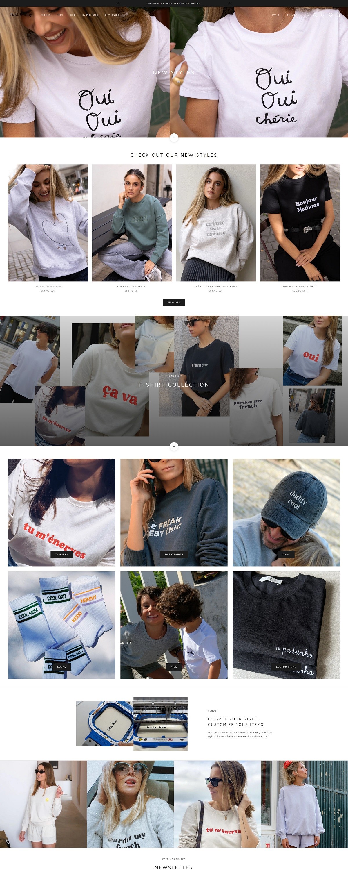 eCommerce website: Rust & May