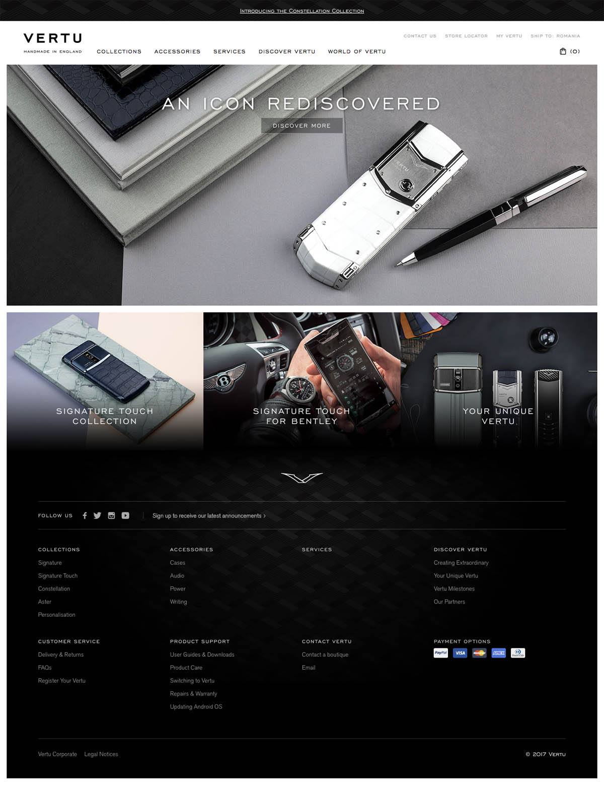 eCommerce website: Vertu