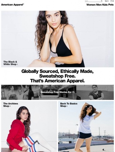 eCommerce website: American Apparel