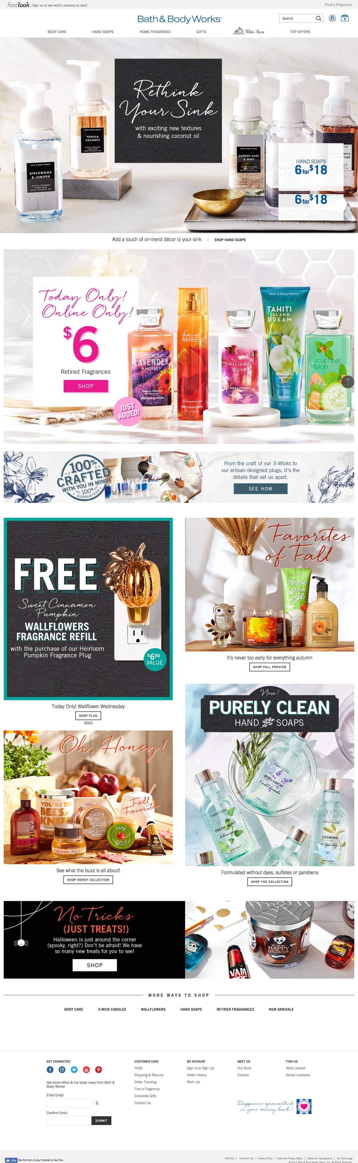 eCommerce website: Bath & Body Works