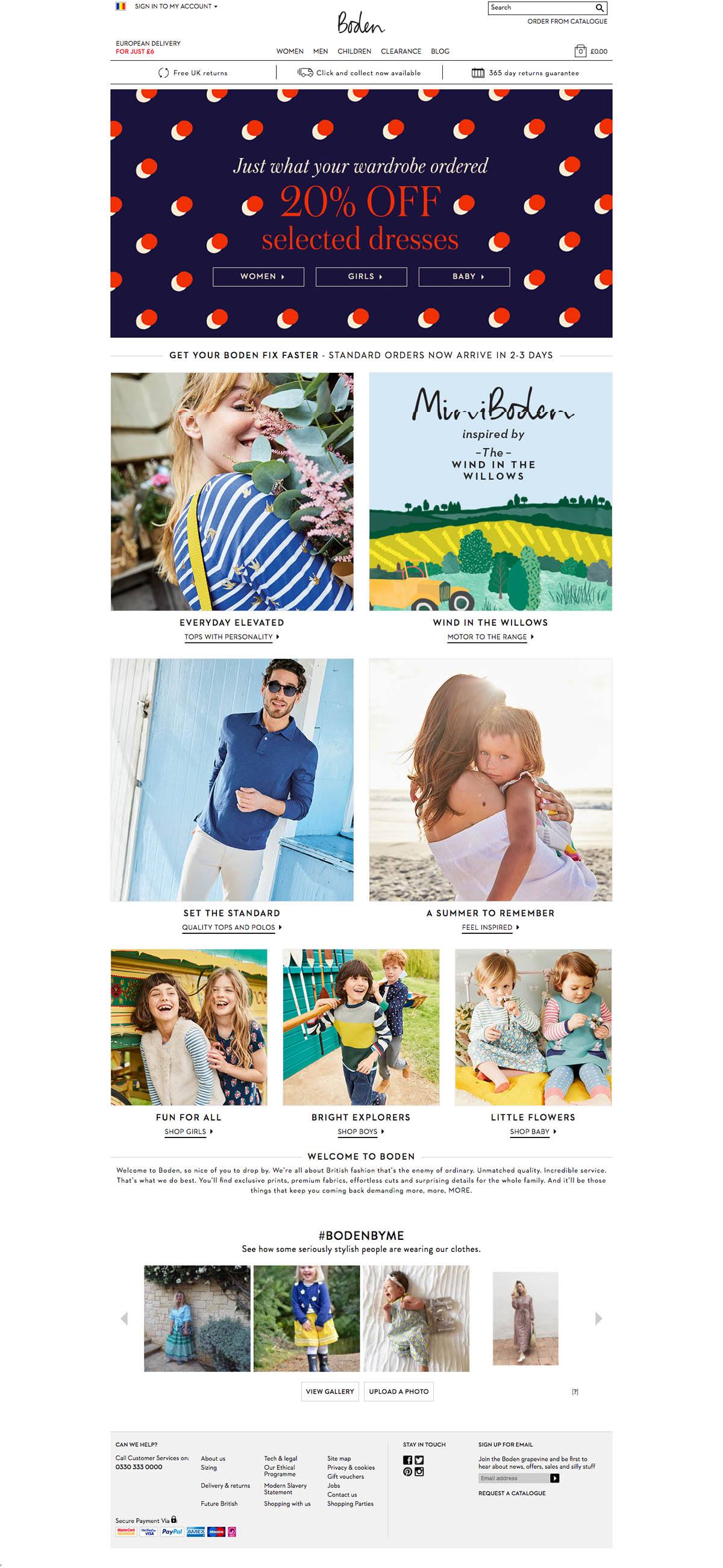eCommerce website: Boden