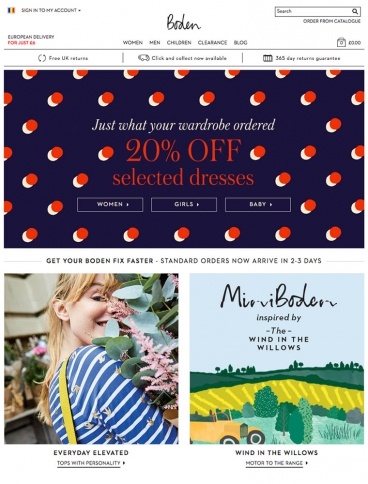 eCommerce website: Boden