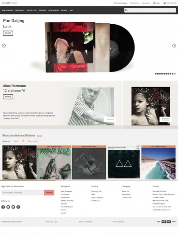 eCommerce website: Boomkat