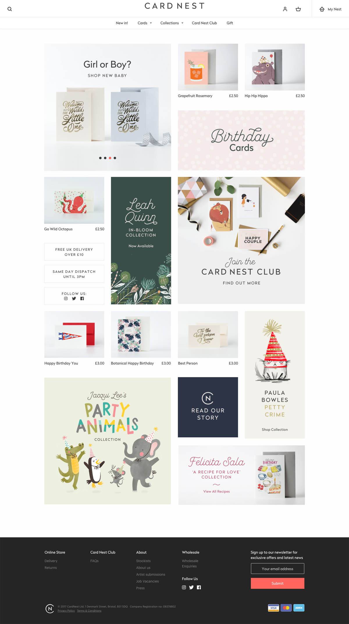 eCommerce website: Card Nest