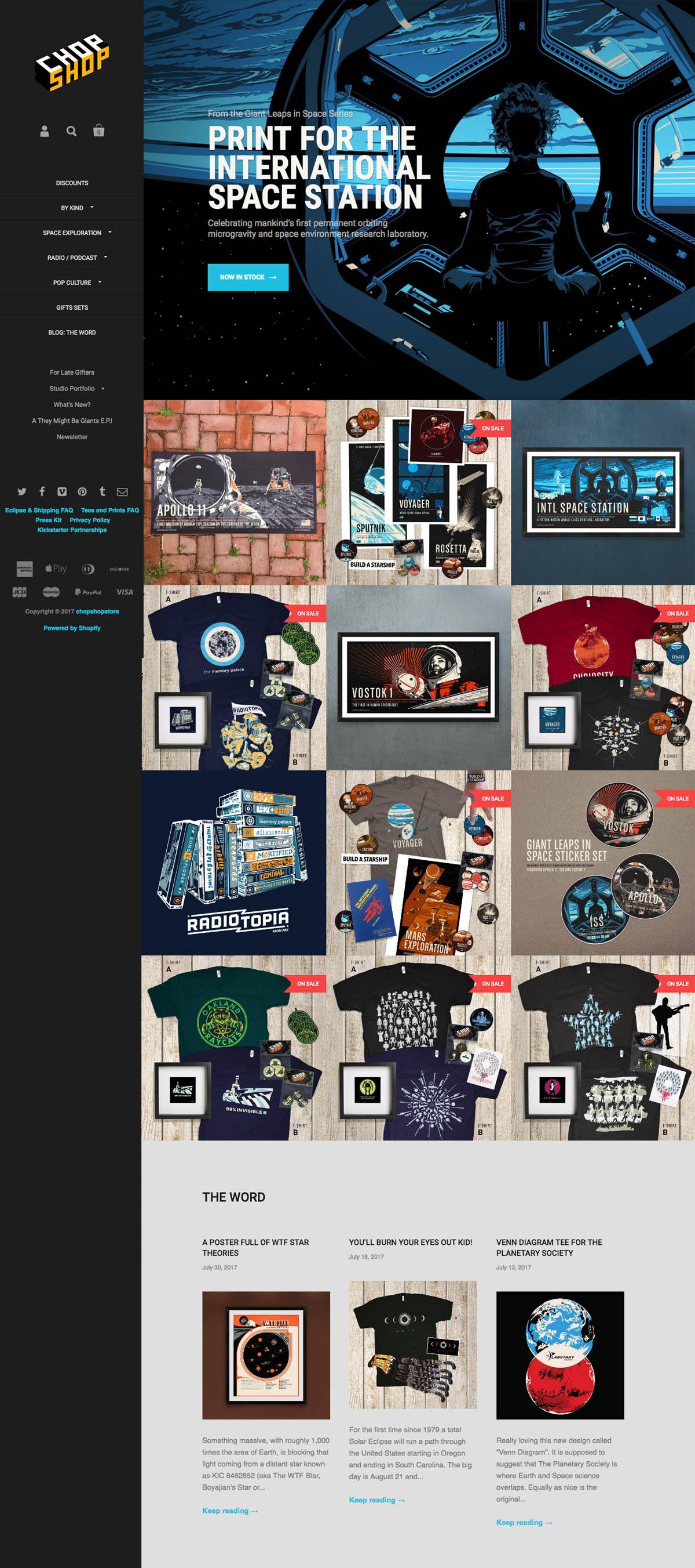 eCommerce website: Chop Shop