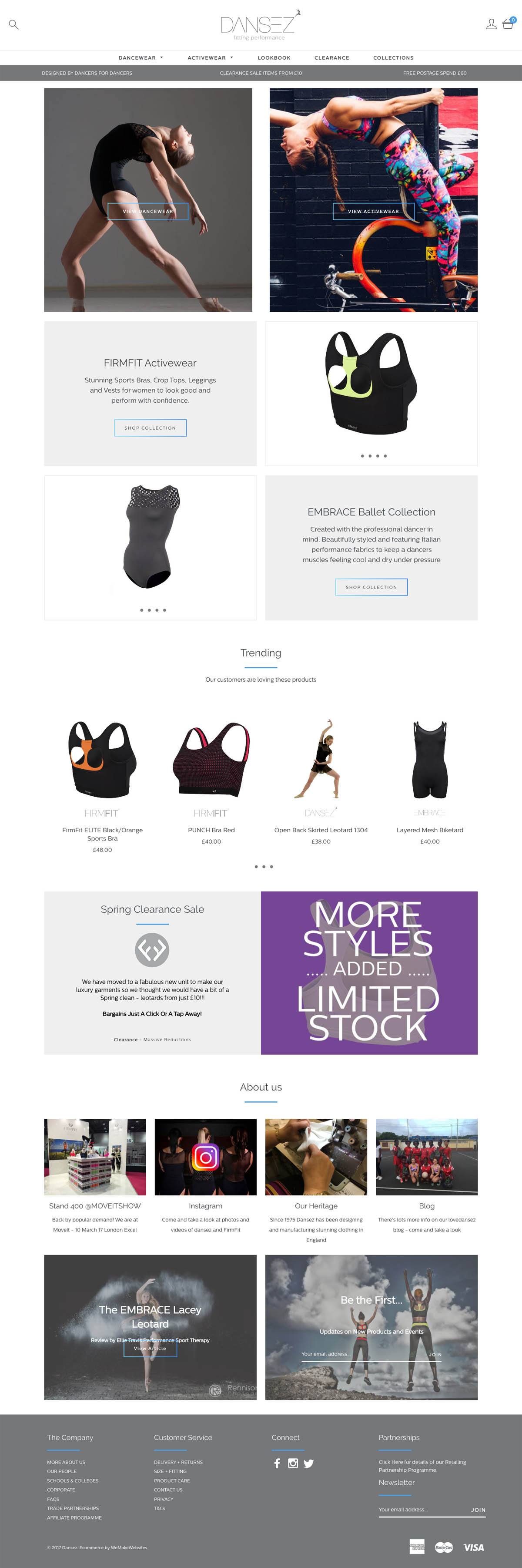 eCommerce website: Dansez