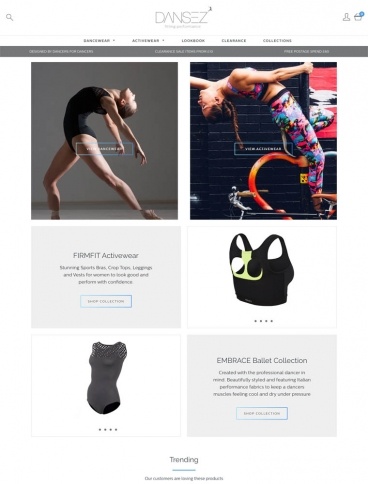 eCommerce website: Dansez