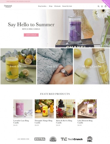 eCommerce website: Diamond Candles