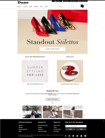 eCommerce website: Dune London