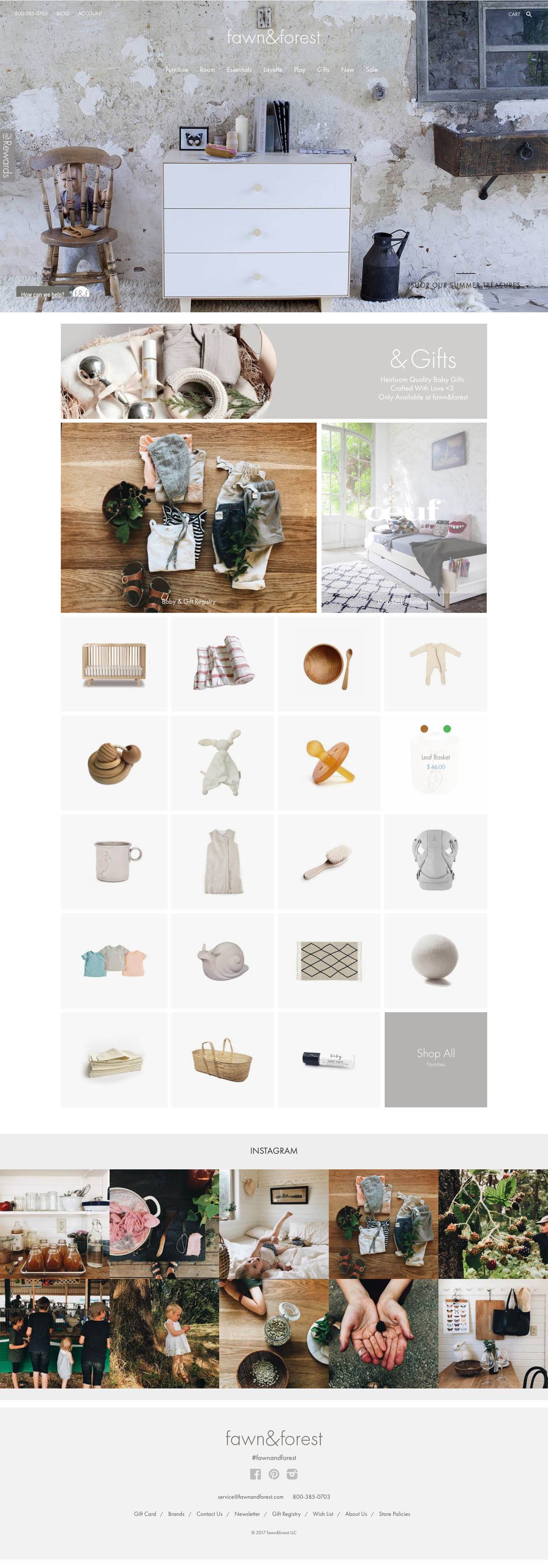 eCommerce website: Fawn & Forest