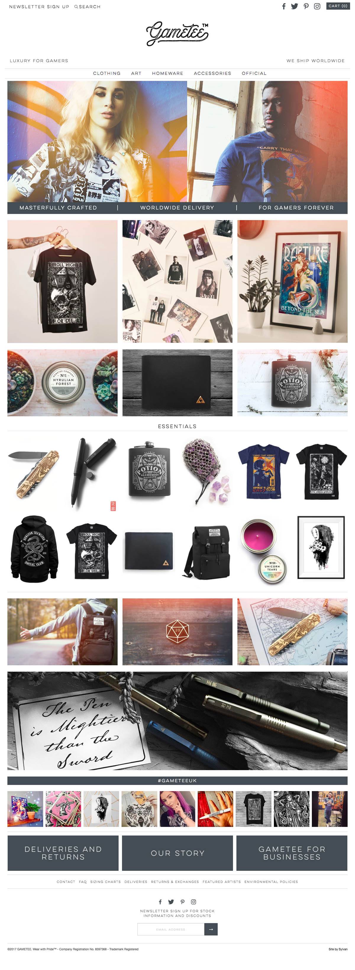 eCommerce website: GAMETEE