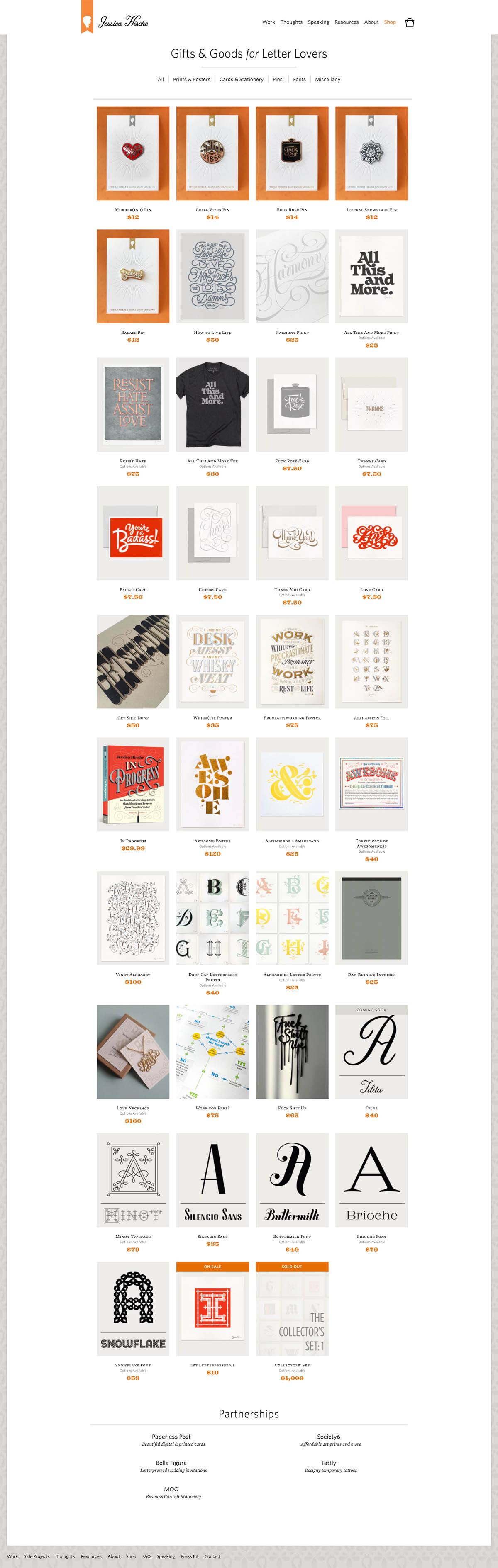 eCommerce website: Jessica Hische