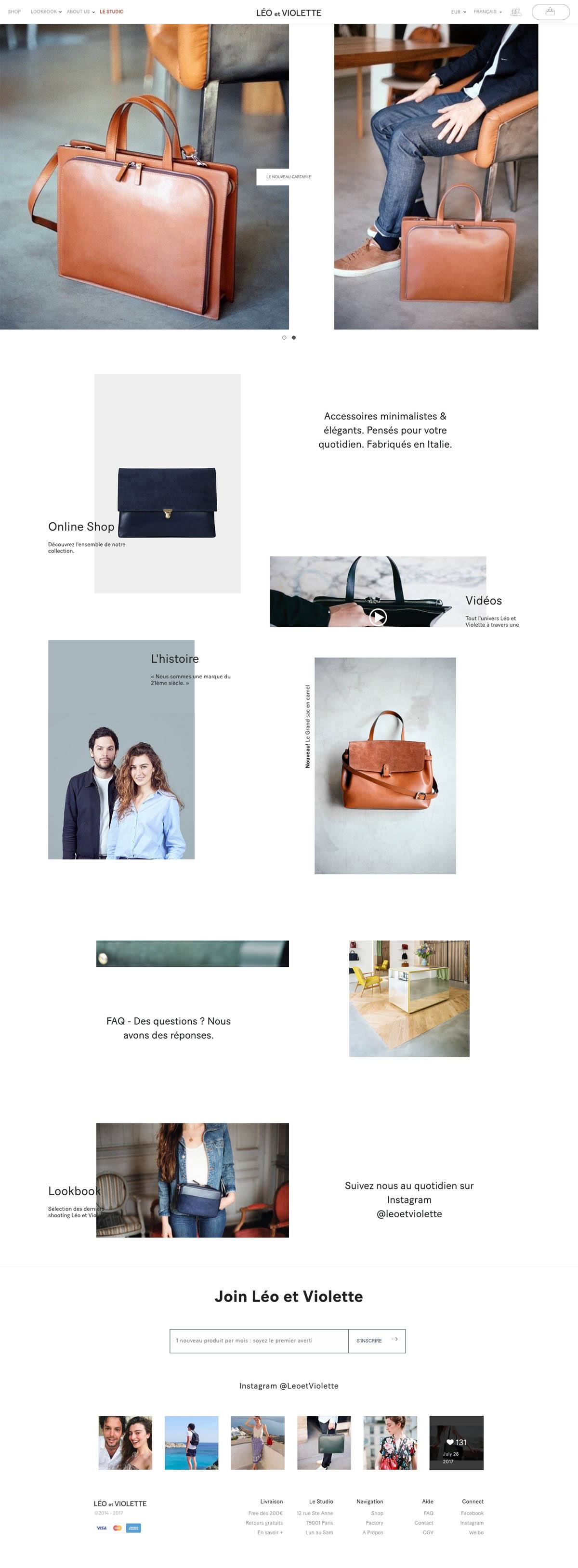 eCommerce website: Leo et Violette