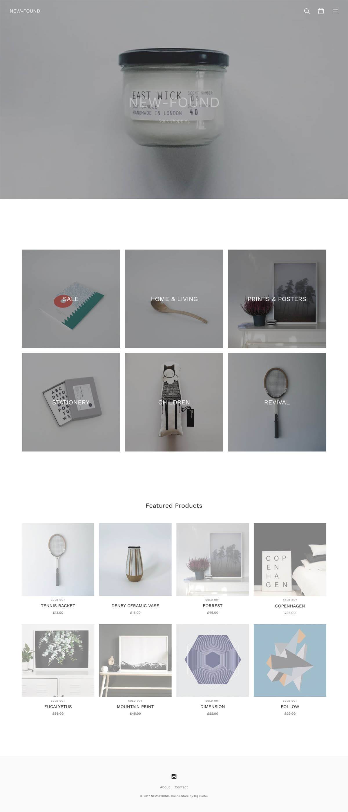 eCommerce website: NEW-FOUND