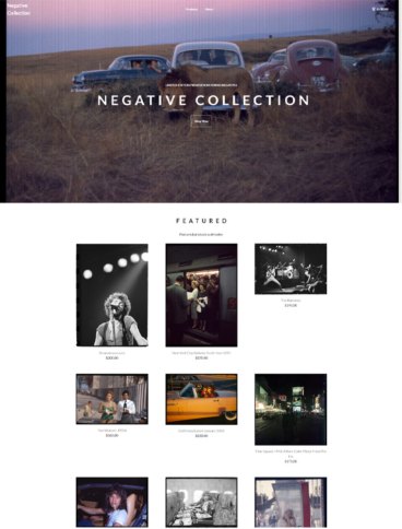 eCommerce website: The Negative Collection