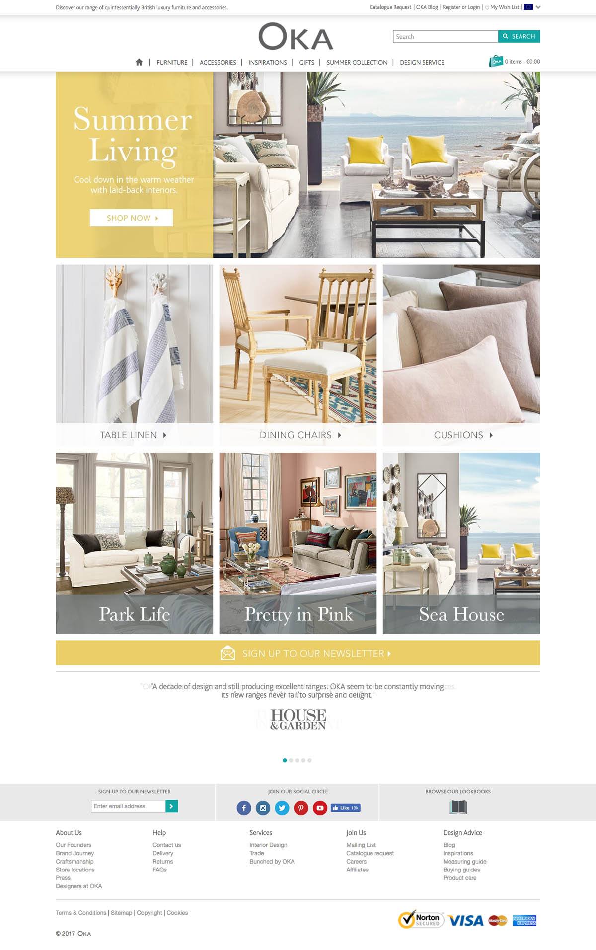 eCommerce website: OKA