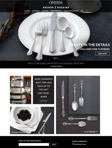 eCommerce website: Oneida Ltd.