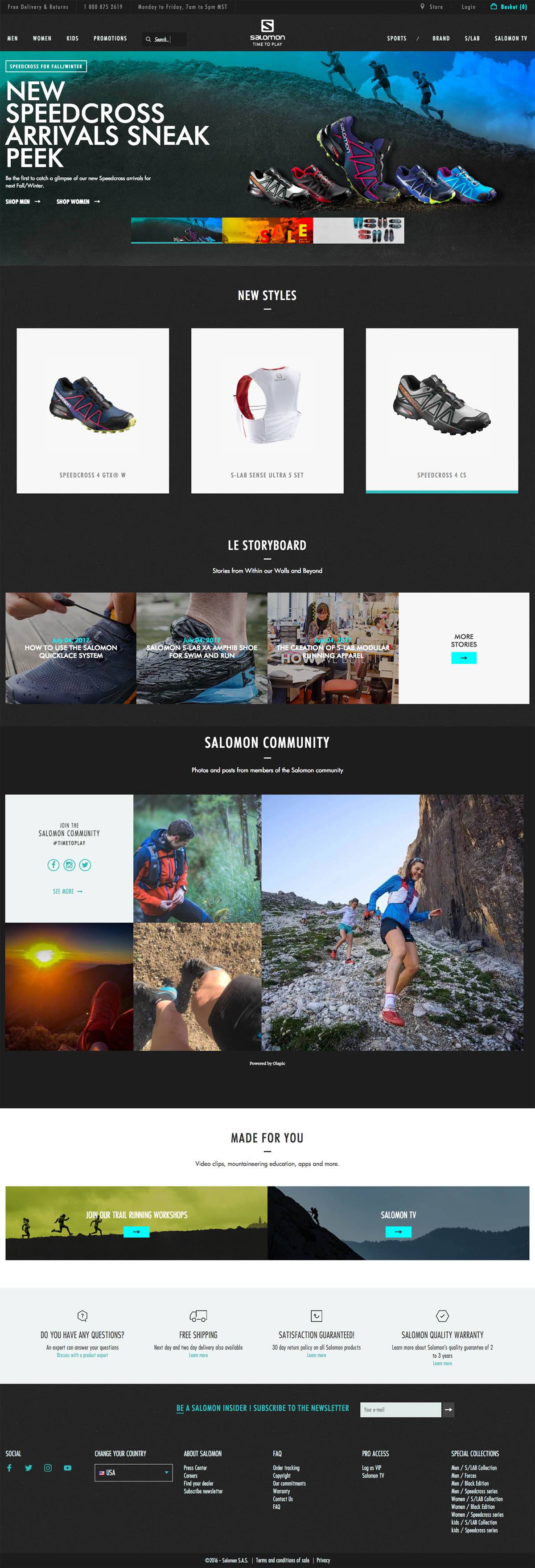 eCommerce website: Salomon