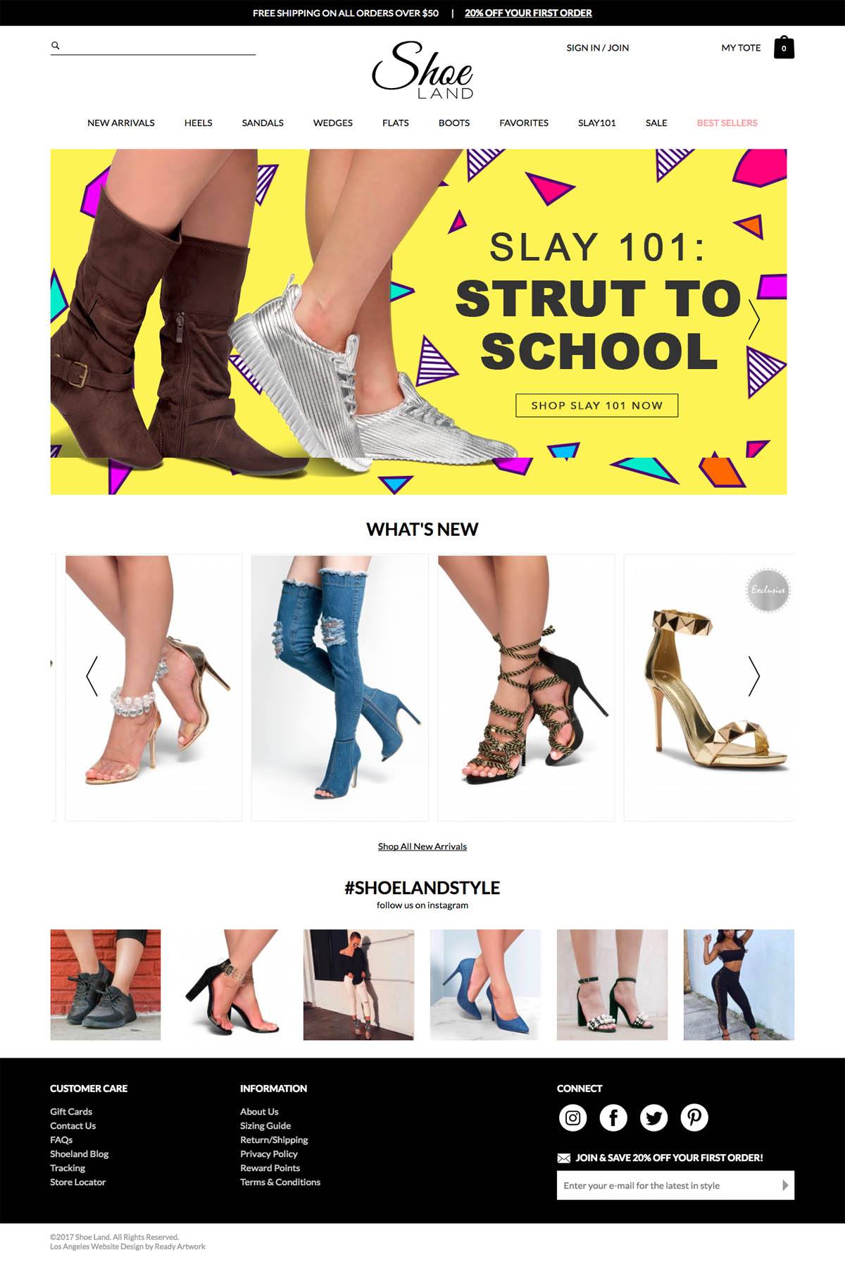 eCommerce website: Shoe Land