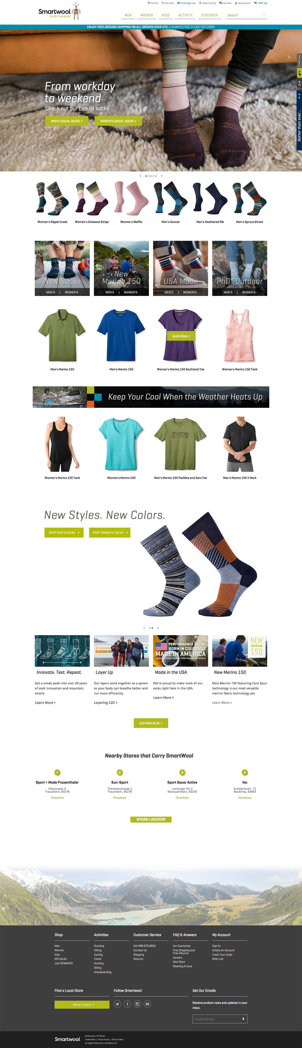 eCommerce website: SmartWool