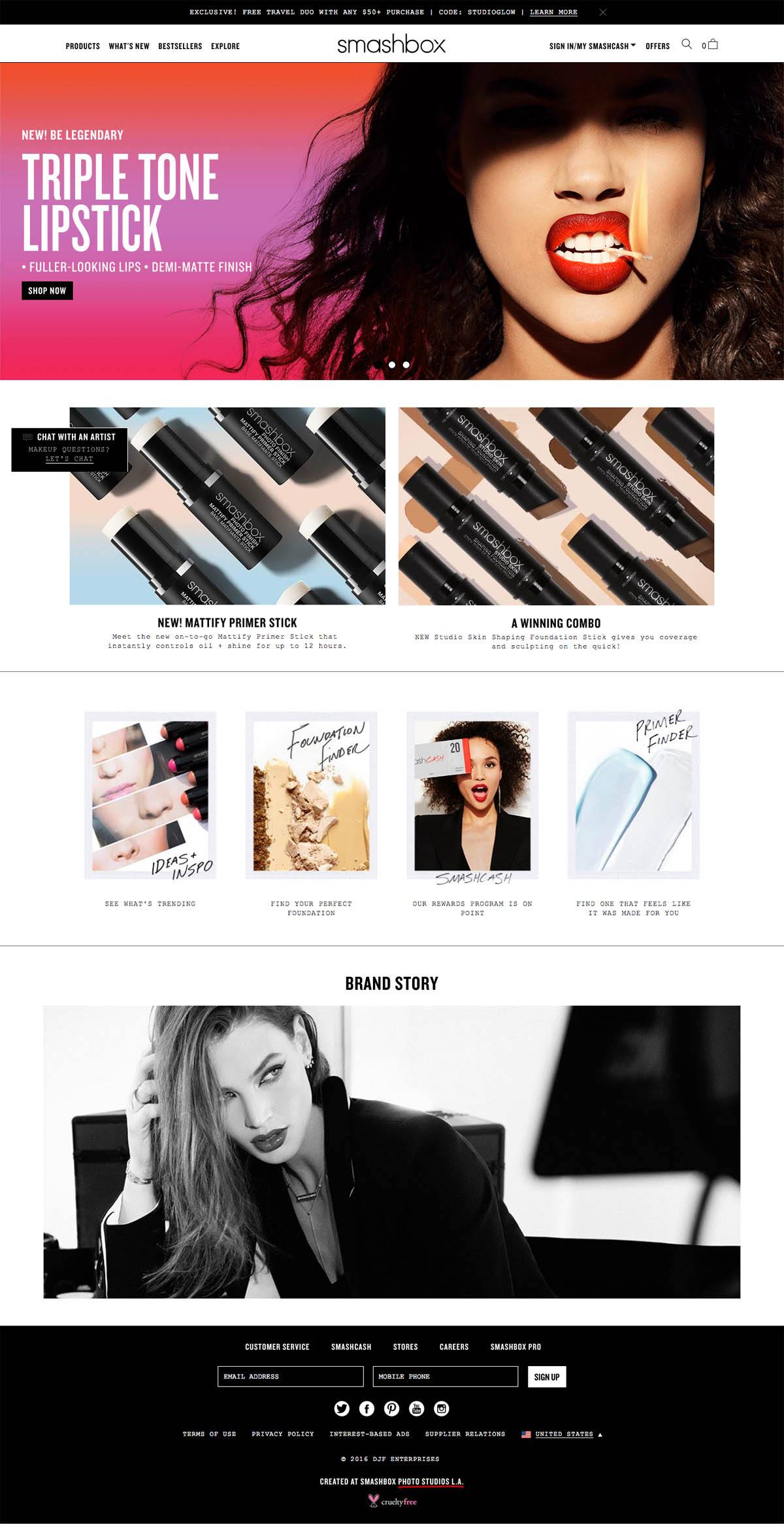 eCommerce website: Smashbox