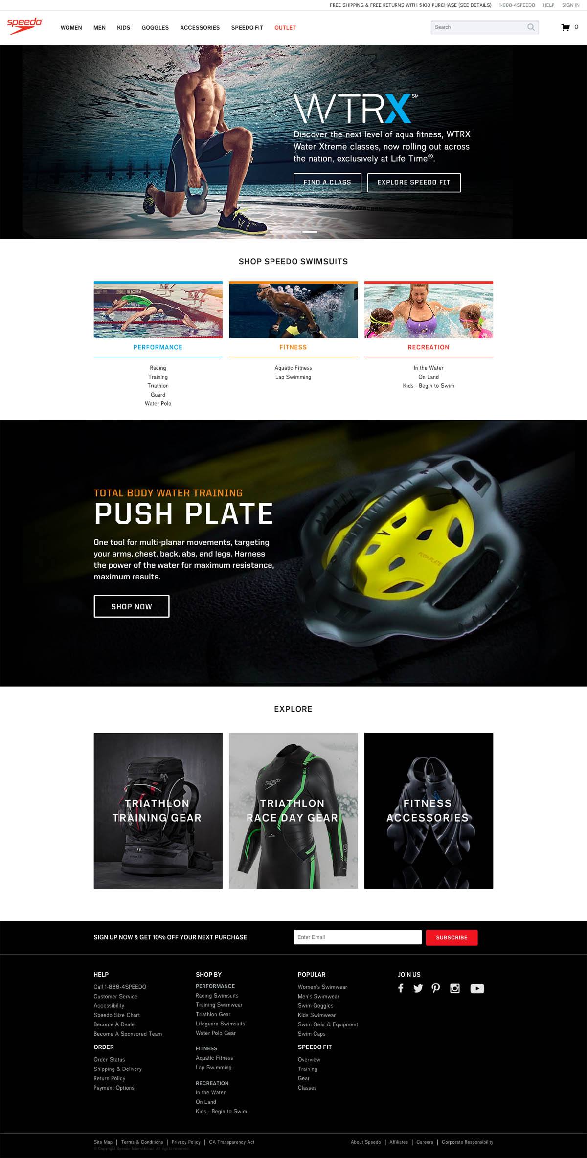 eCommerce website: Speedo