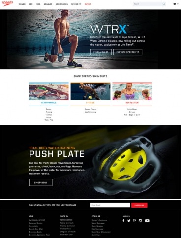 eCommerce website: Speedo