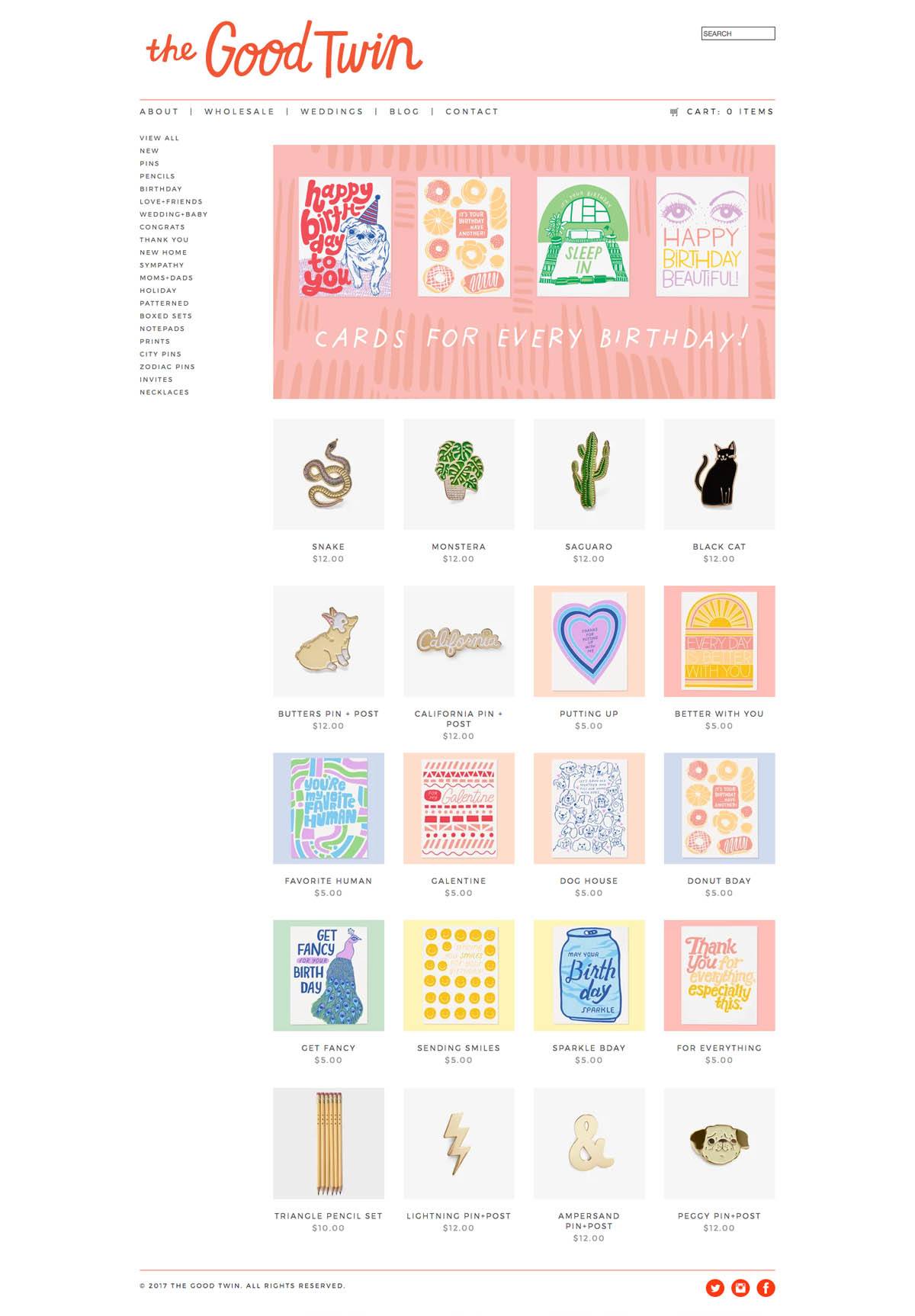 eCommerce website: The Good Twin