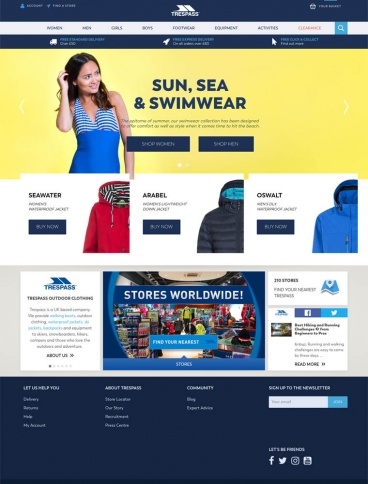 eCommerce website: Trespass