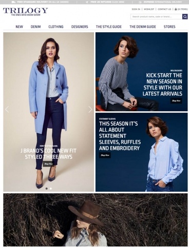 eCommerce website: Trilogy Stores