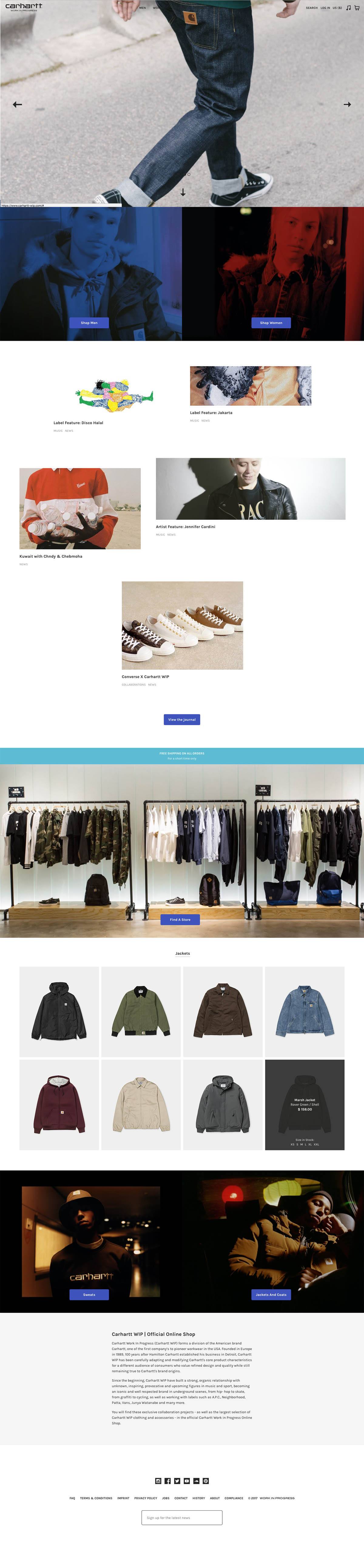 eCommerce website: carhartt