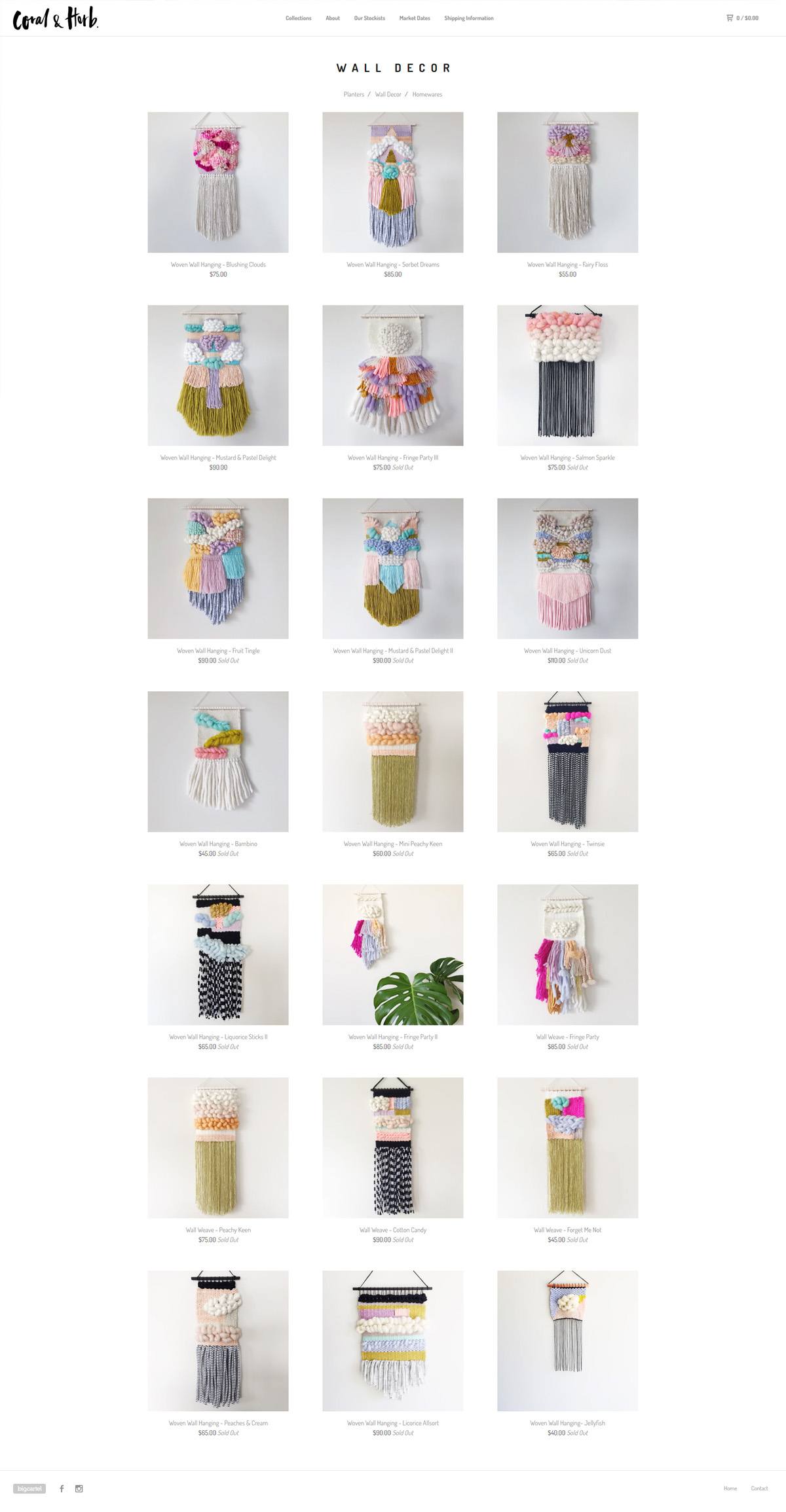 eCommerce website: Coral & Herb.